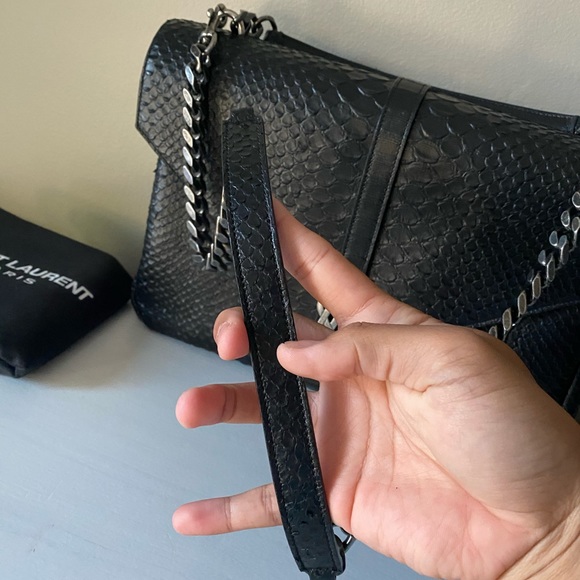 Authentic Saint Laurent College Python Purse - Picture 2 of 9